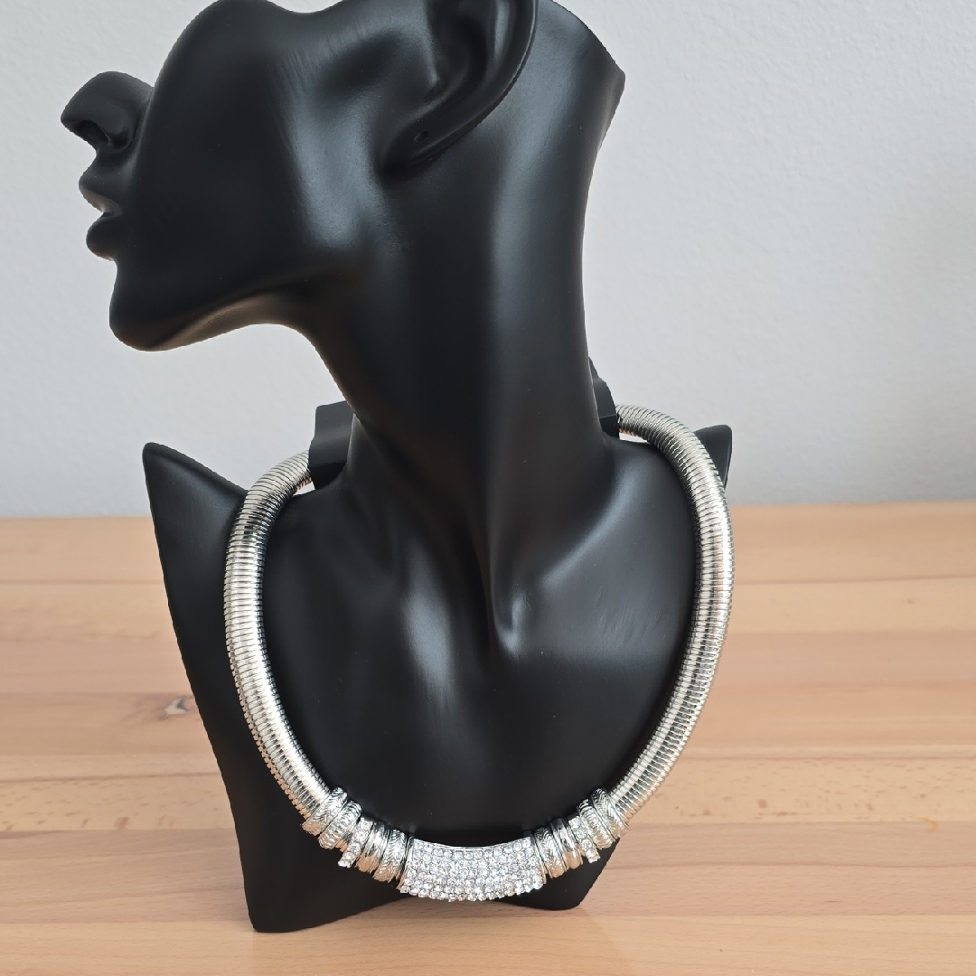 Bay Studio Silver Necklace With Crystal Detailing